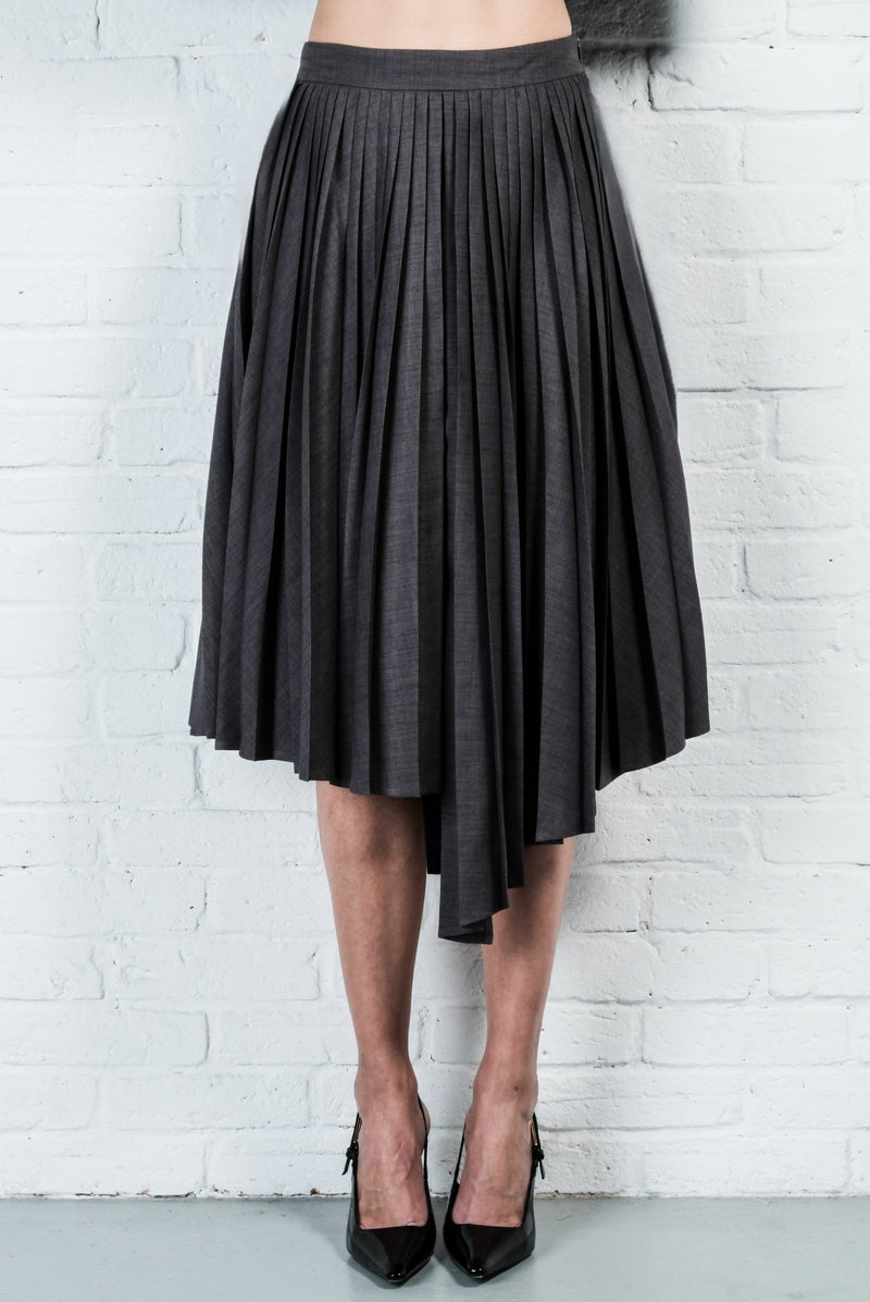 Asymmetric pleated skirt - AFTERHOURS