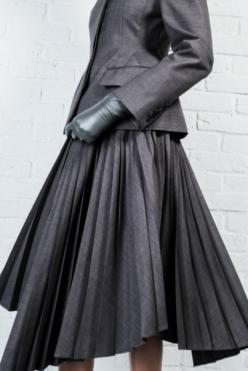 Asymmetric pleated skirt - AFTERHOURS