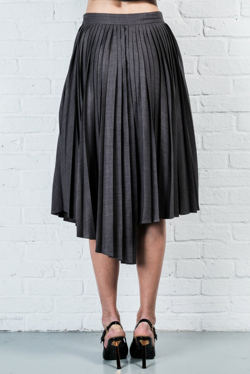 Asymmetric pleated skirt - AFTERHOURS