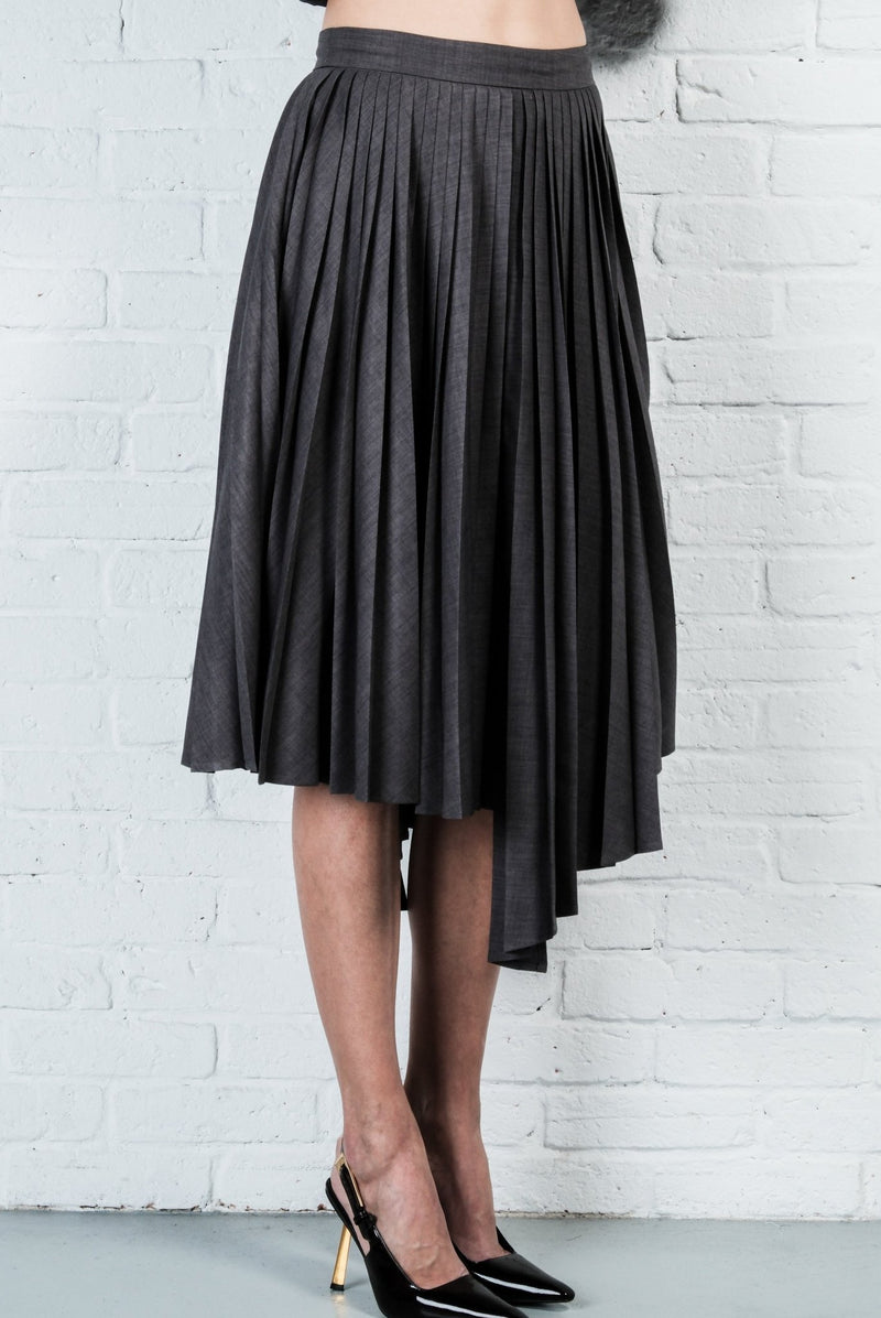 Asymmetric pleated skirt - AFTERHOURS
