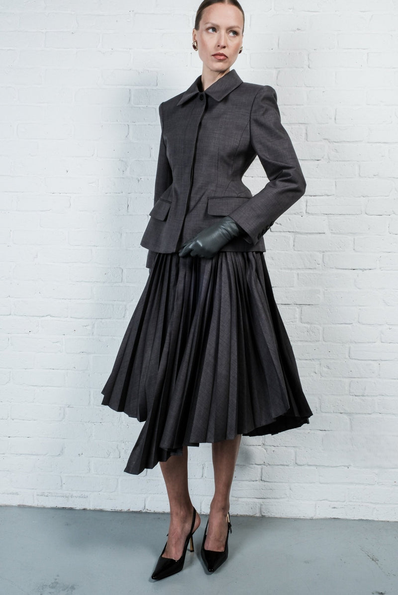 Asymmetric pleated skirt - AFTERHOURS