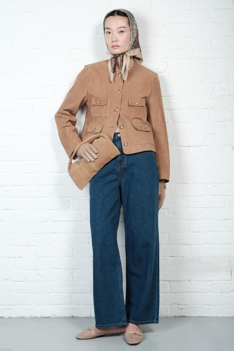Buttoned Suede Jacket - AFTERHOURS