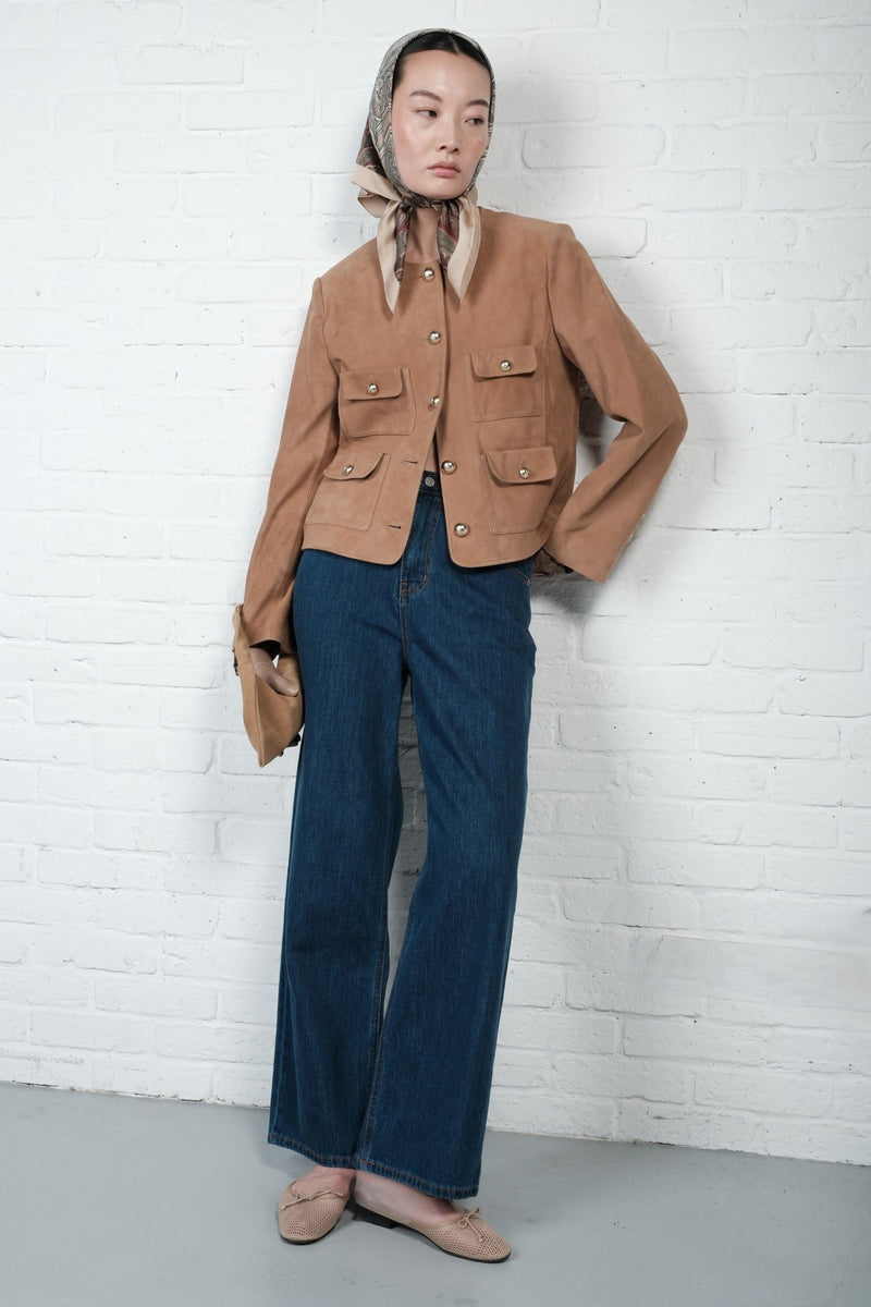 Buttoned Suede Jacket - AFTERHOURS