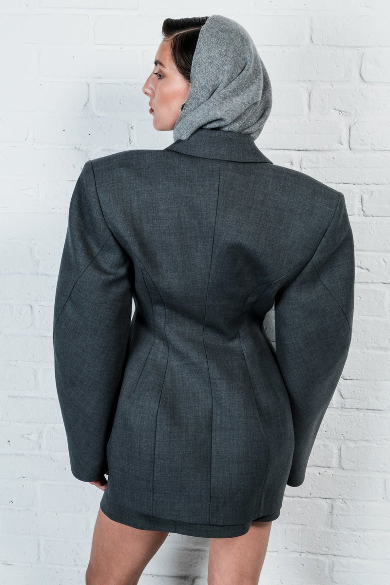 Contour Wool Blazer Dress - AFTERHOURS