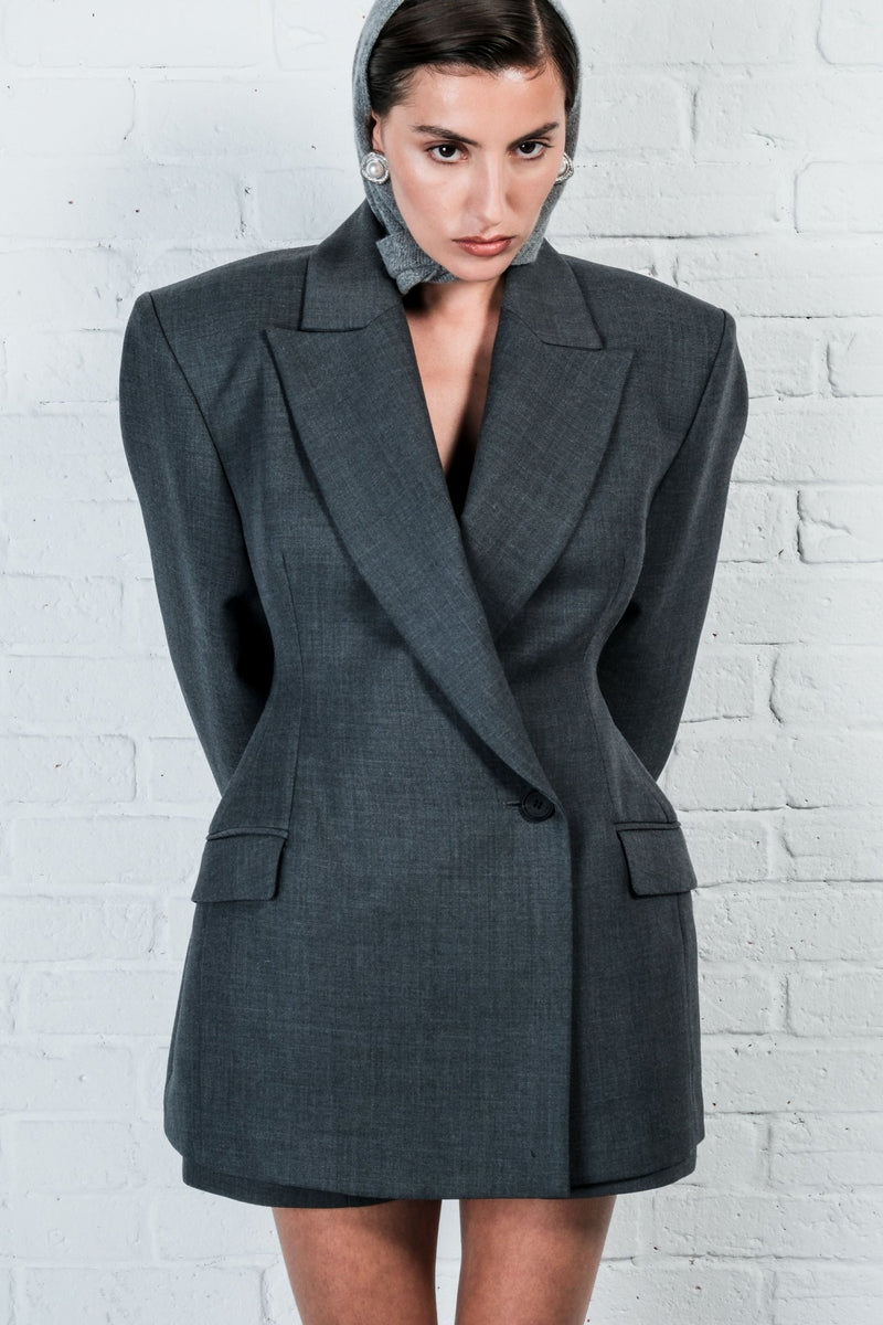 Contour Wool Blazer Dress - AFTERHOURS