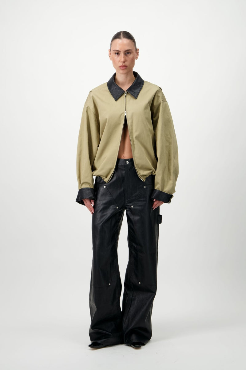Cotton & Leather Blouson - AFTERHOURS