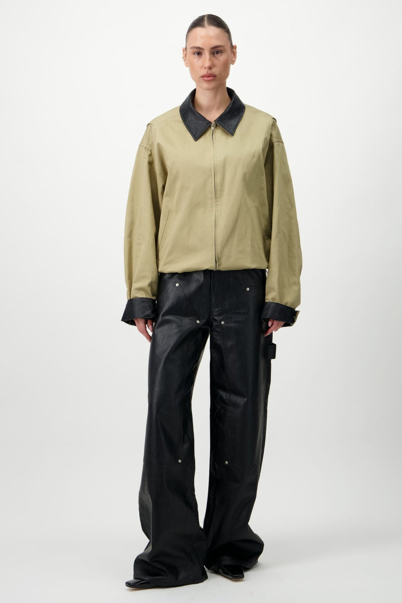 Cotton & Leather Blouson - AFTERHOURS