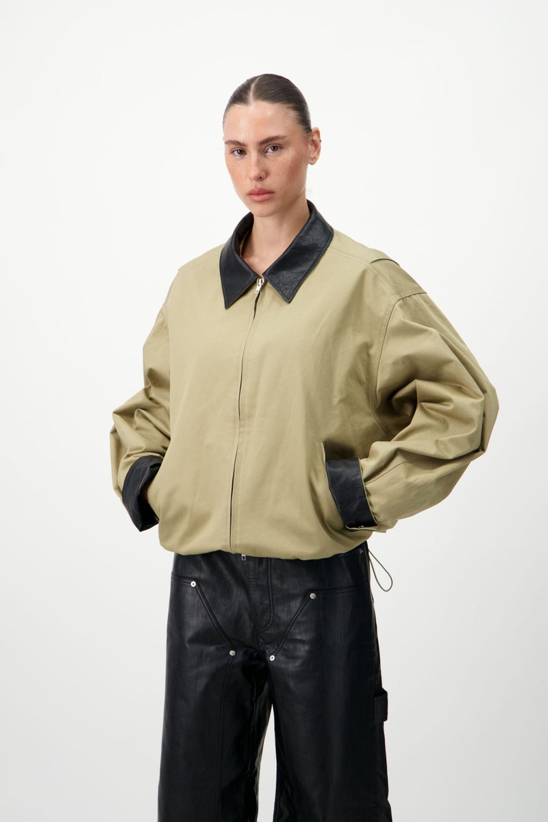 Cotton & Leather Blouson - AFTERHOURS
