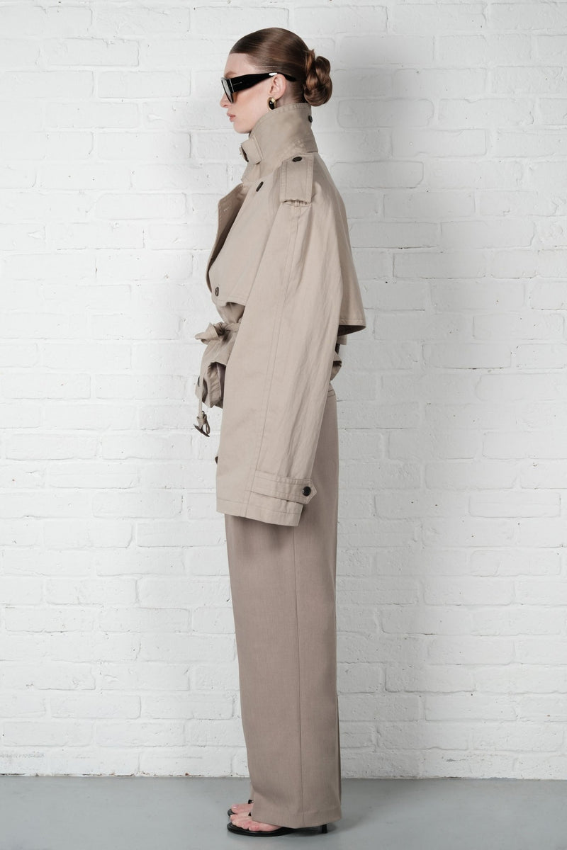 Cropped Trench Coat - AFTERHOURS