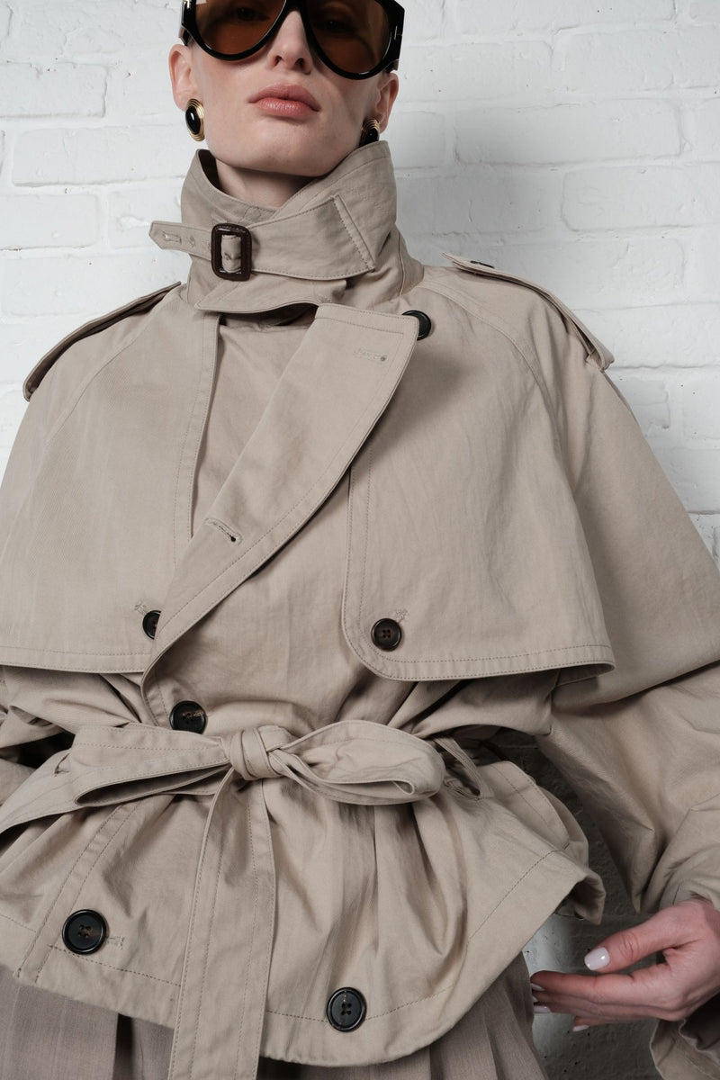 Cropped Trench Coat - AFTERHOURS