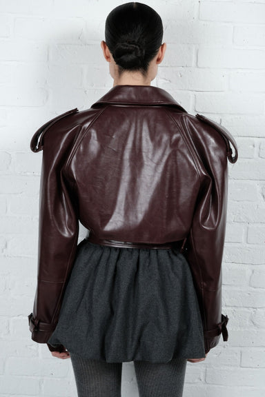 Cropped Trench Leather Jacket | AFTERHOURS