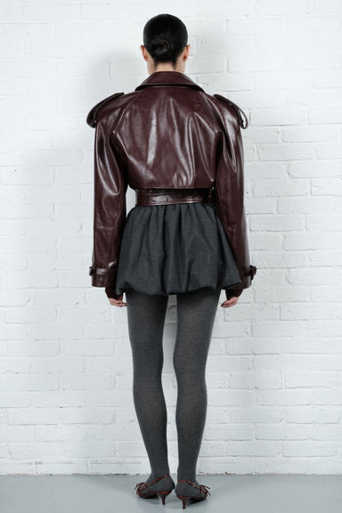 Cropped Trench Leather Jacket | AFTERHOURS