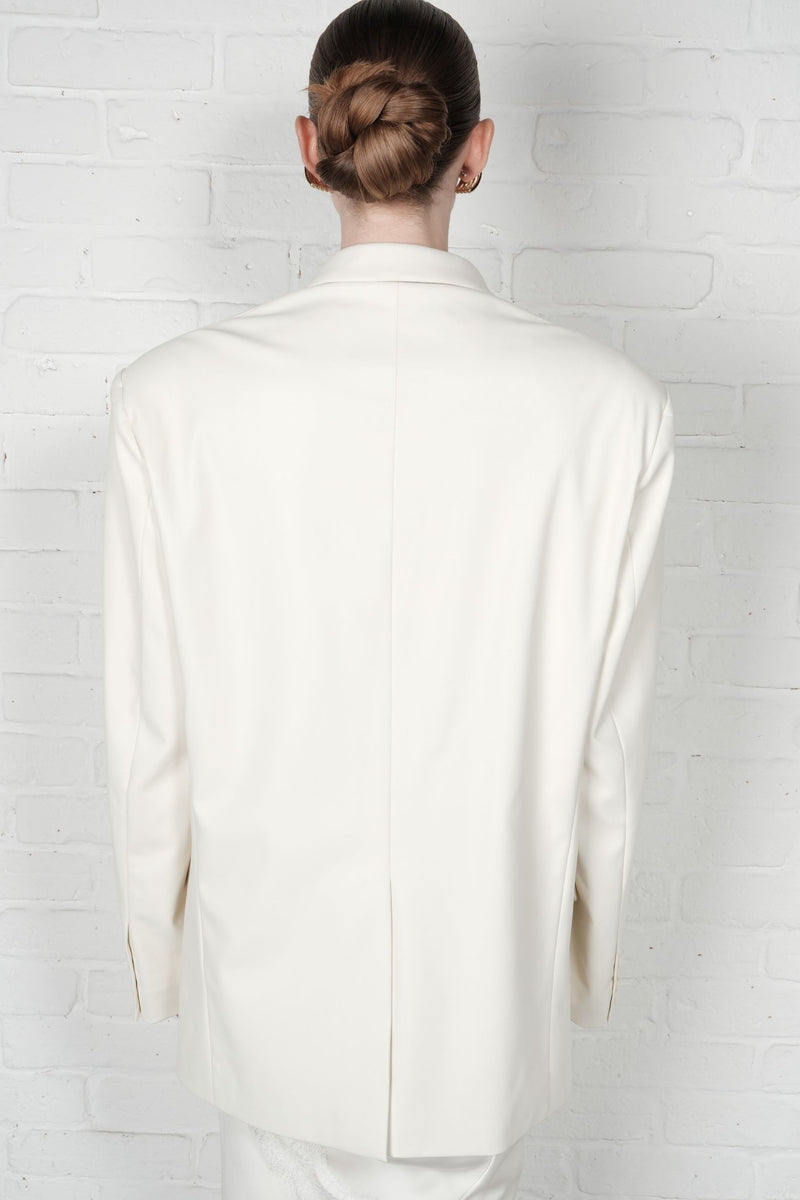 Faux Leather Blazer - AFTERHOURS
