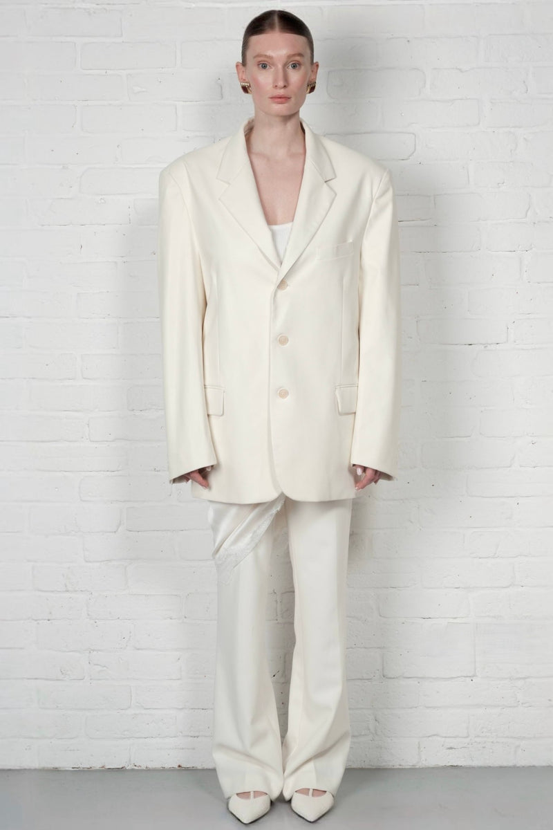 Faux Leather Blazer - AFTERHOURS