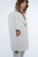 Cut-Out Blazer - White