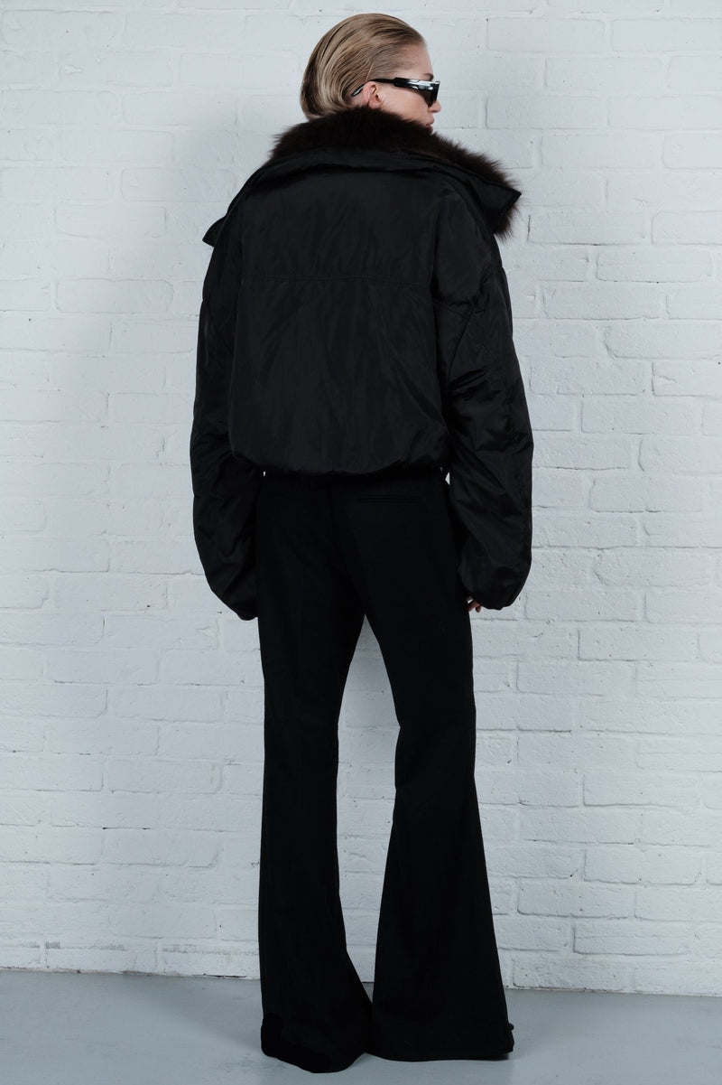 Fox Fur Collar Puffer Jacket - AFTERHOURS