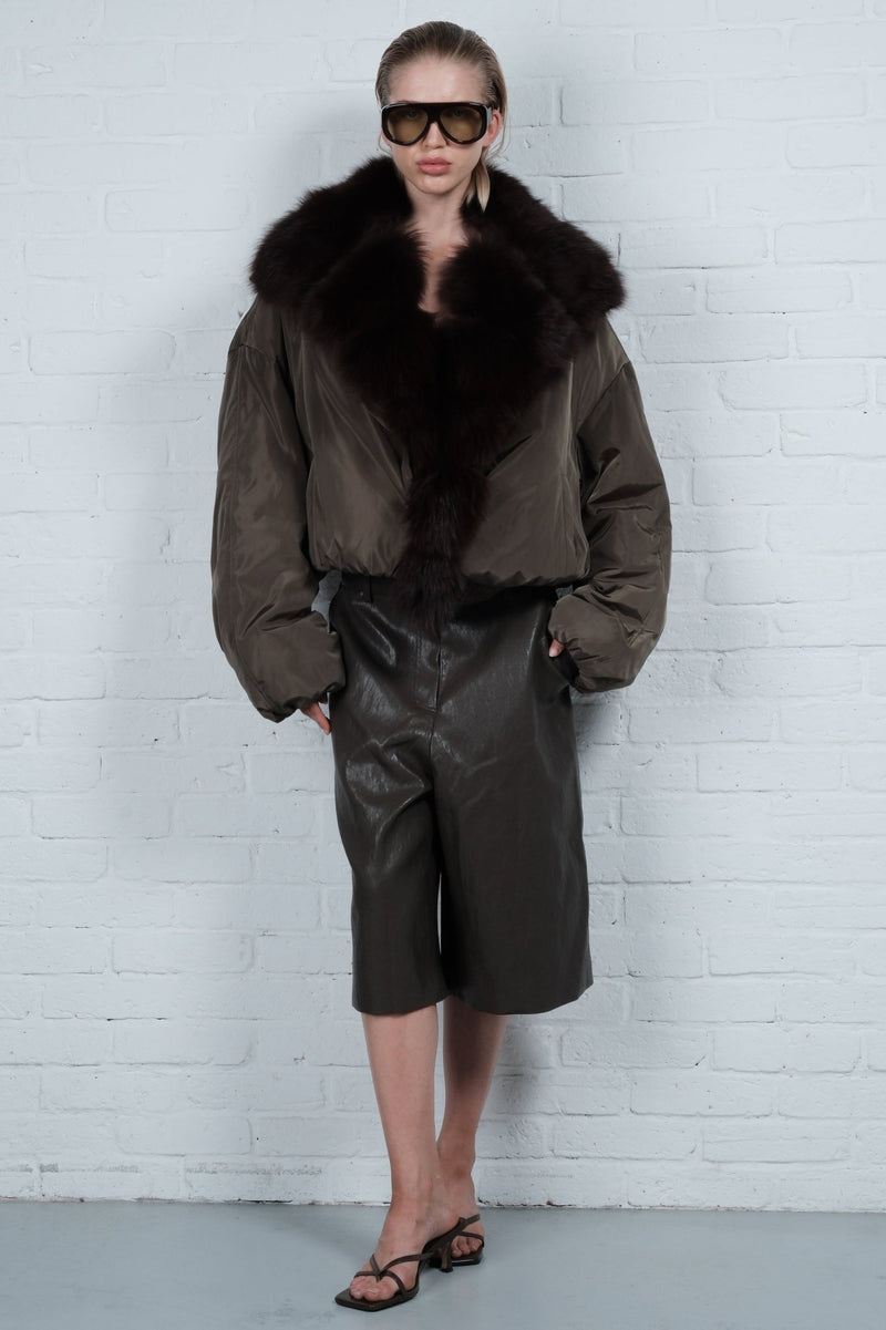 Fox Fur Collar Puffer Jacket - AFTERHOURS