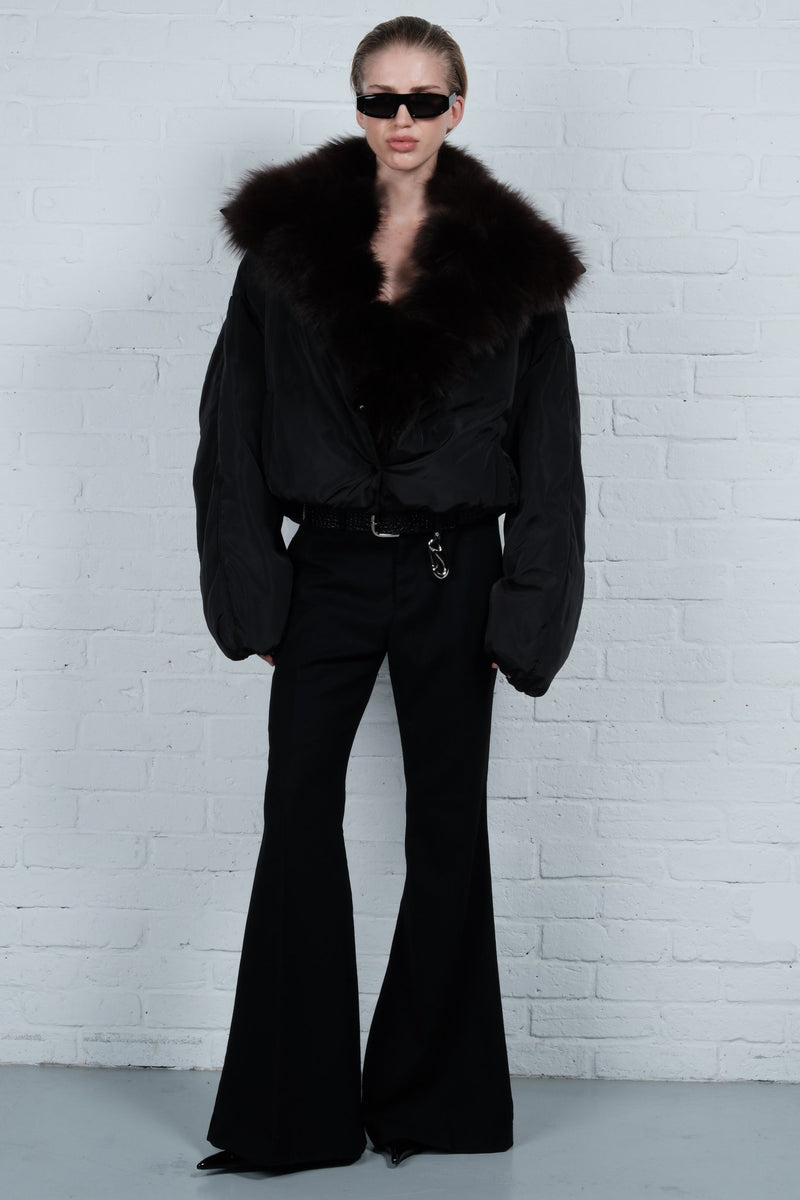 Fox Fur Collar Puffer Jacket - AFTERHOURS