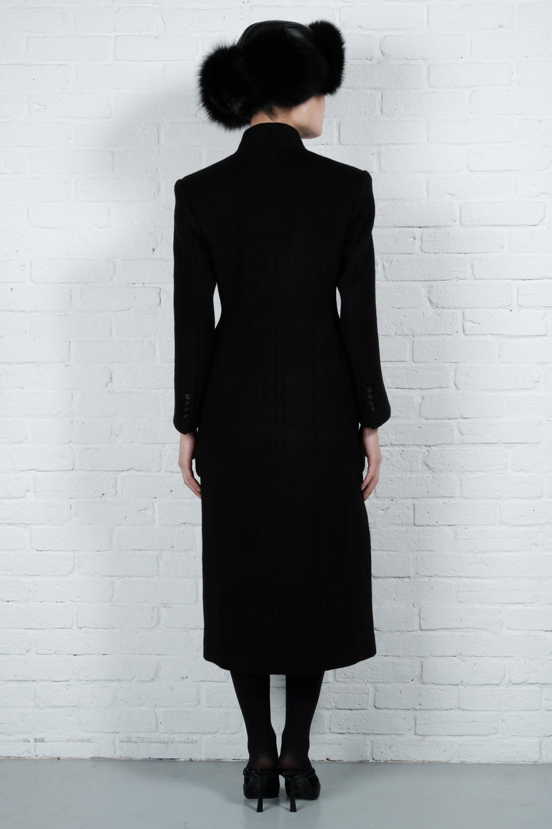 High-Collar Wool Coat - AFTERHOURS
