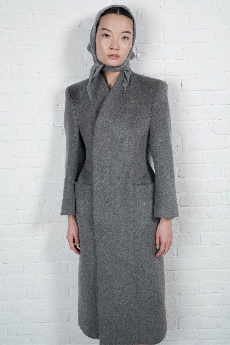 High-Collar Wool Coat - AFTERHOURS