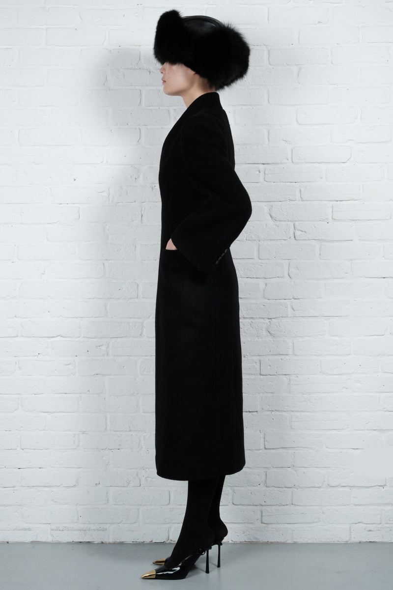 High-Collar Wool Coat - AFTERHOURS