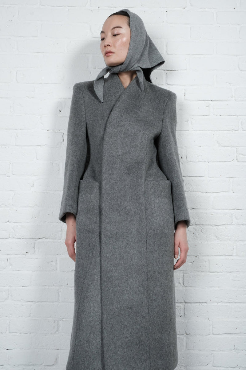 High-Collar Wool Coat - AFTERHOURS