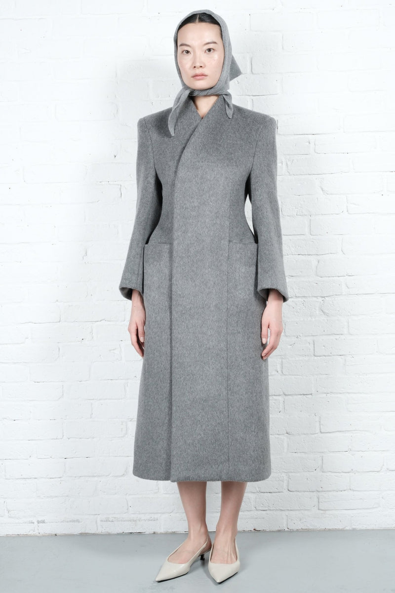 High-Collar Wool Coat - AFTERHOURS