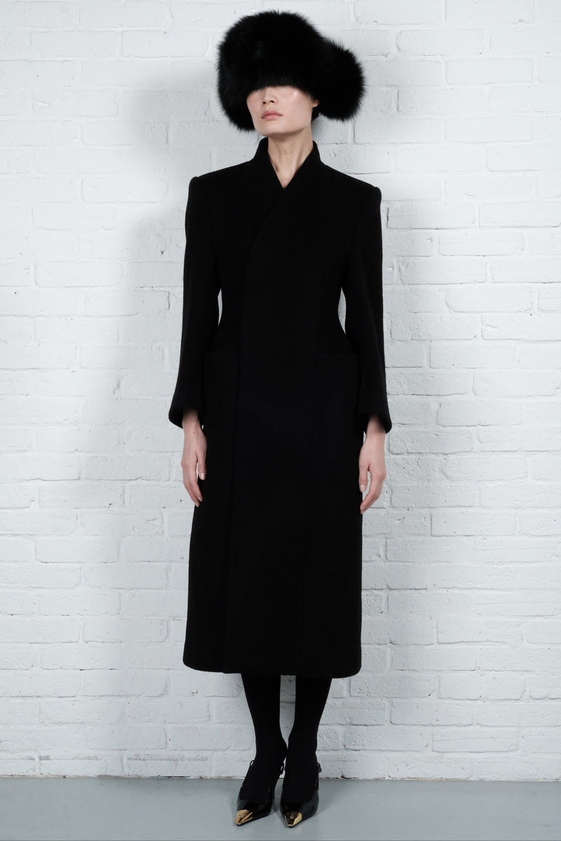 High-Collar Wool Coat - AFTERHOURS