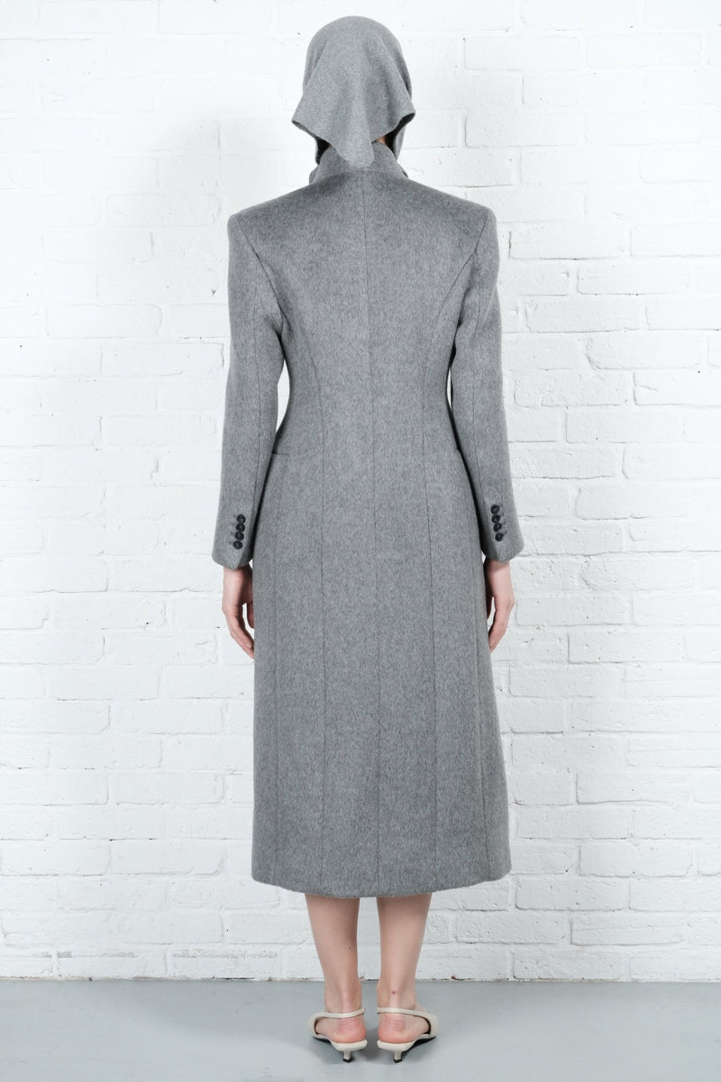 High-Collar Wool Coat - AFTERHOURS