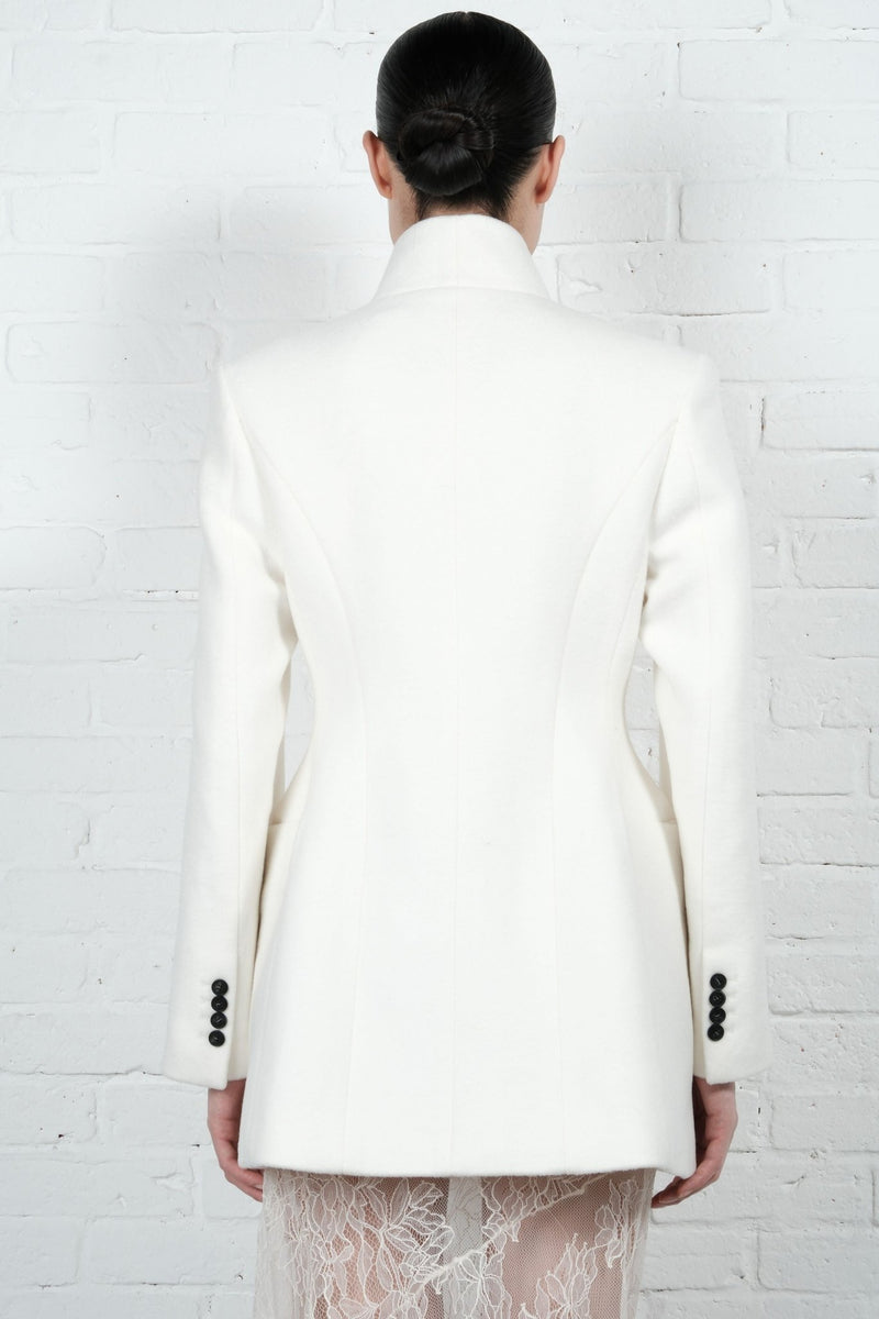 High-Collar Wool Wrap Blazer - AFTERHOURS