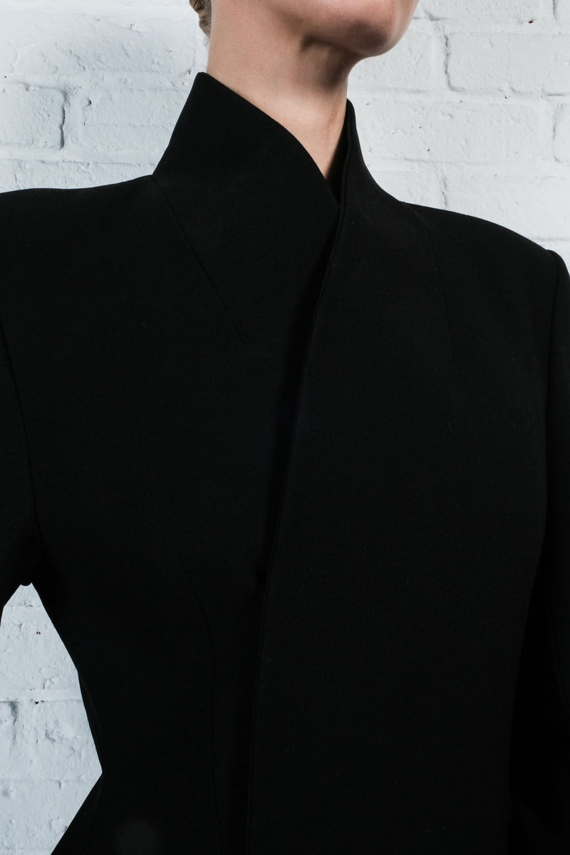 High-Collar Wrap Blazer - AFTERHOURS