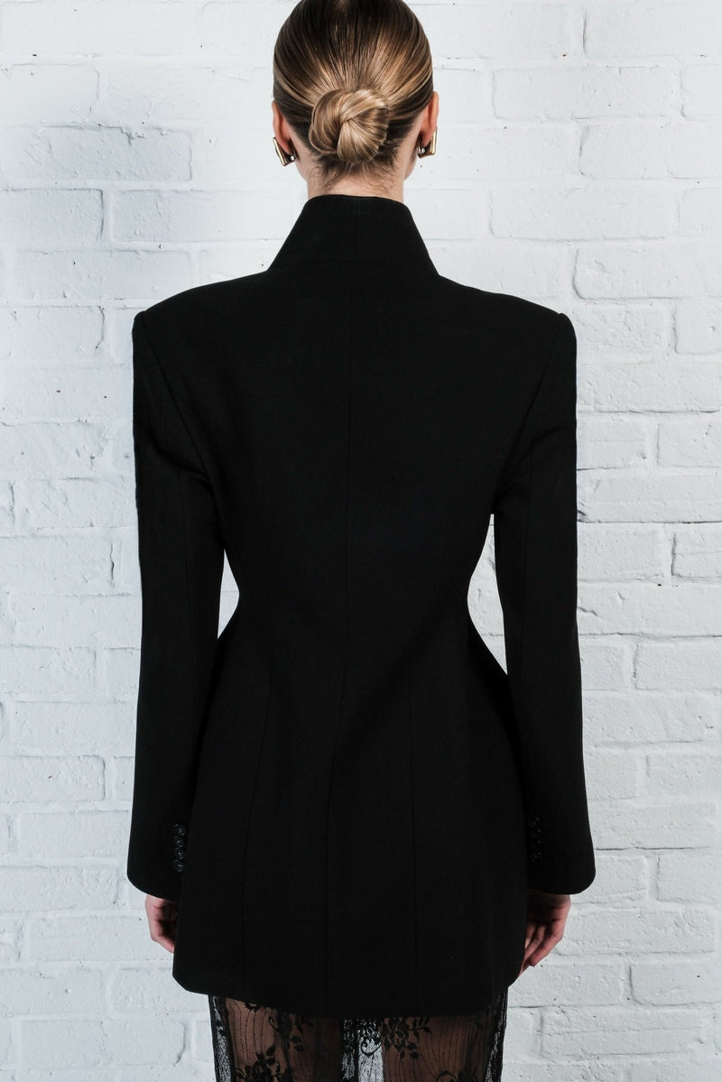 High-Collar Wrap Blazer - AFTERHOURS