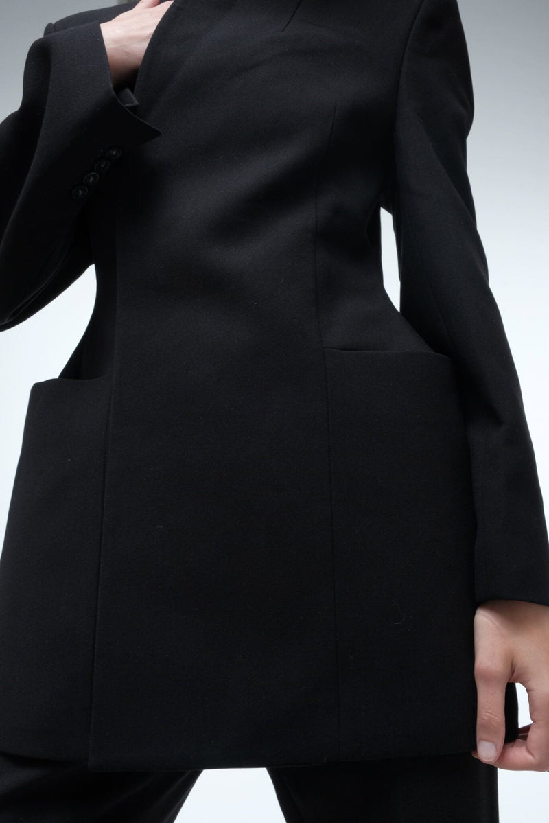High-Collar Wrap Blazer - AFTERHOURS