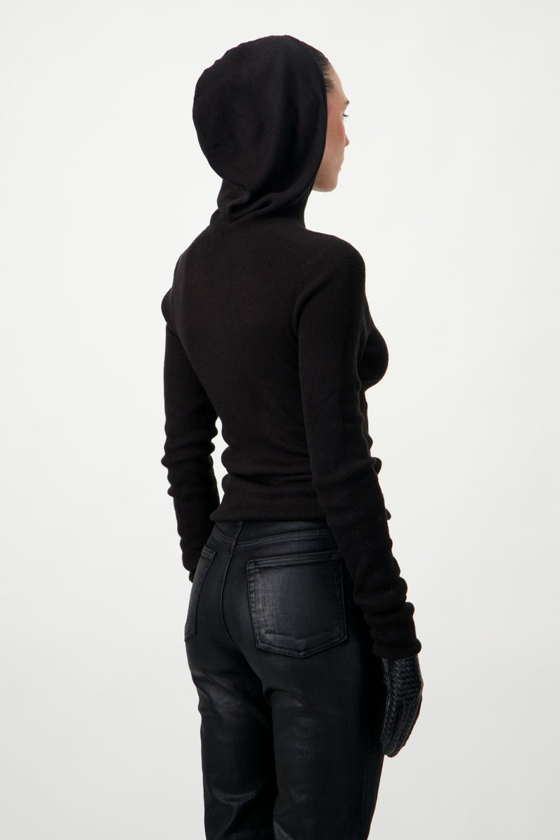 Hooded Ribbed Top - AFTERHOURS
