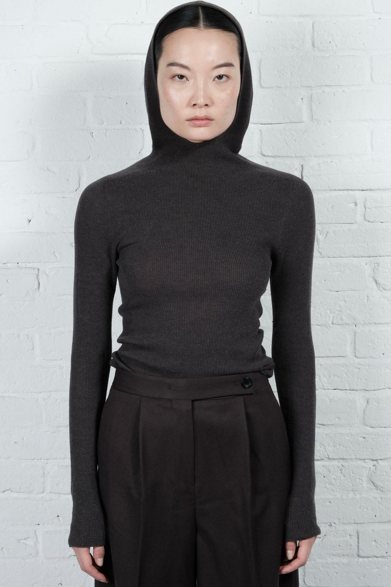 Hooded Ribbed Top - AFTERHOURS
