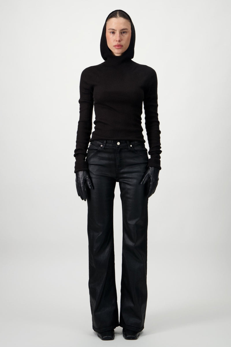 Hooded Ribbed Top - AFTERHOURS