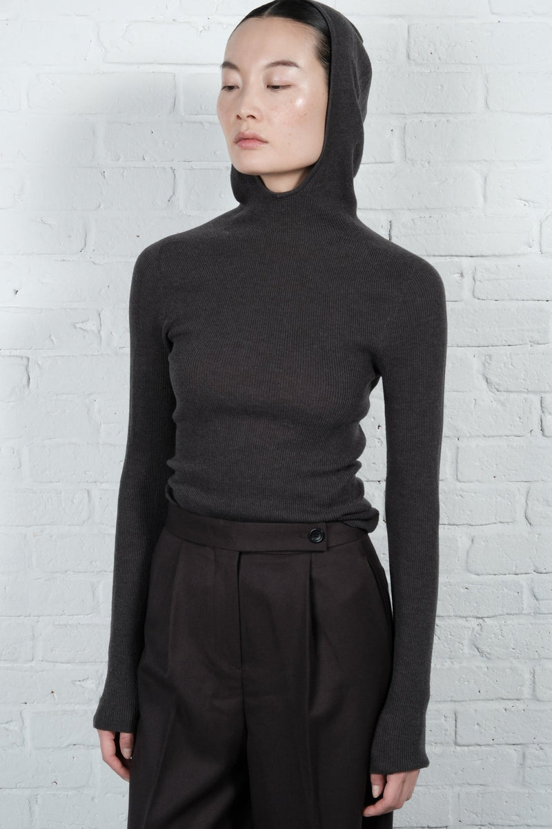 Hooded Ribbed Top - AFTERHOURS