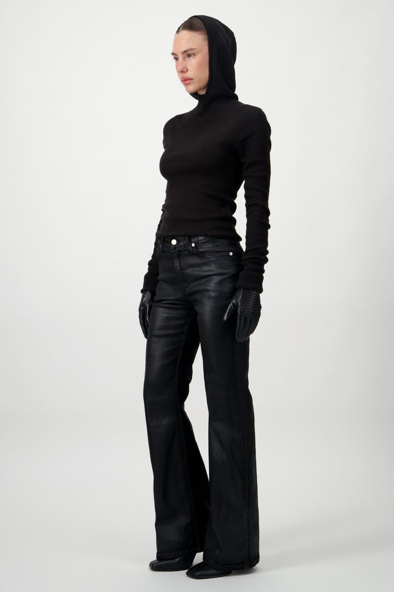 Hooded Ribbed Top - AFTERHOURS