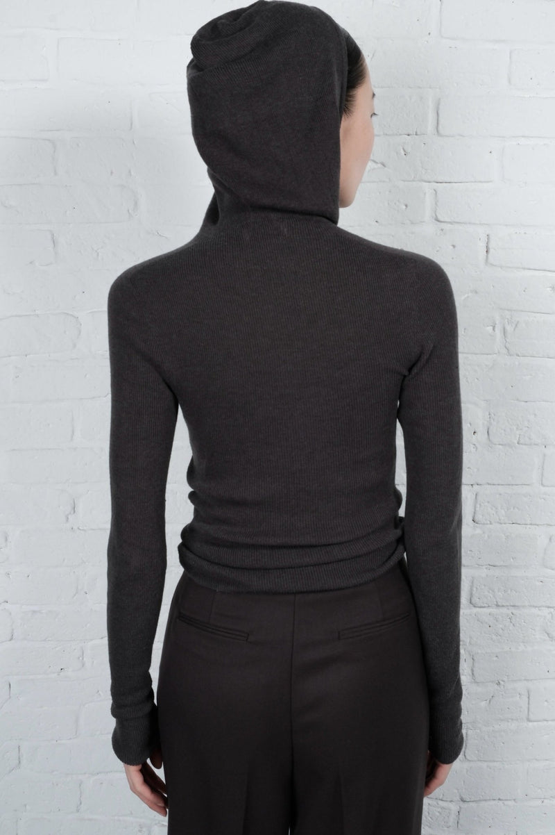 Hooded Ribbed Top - AFTERHOURS