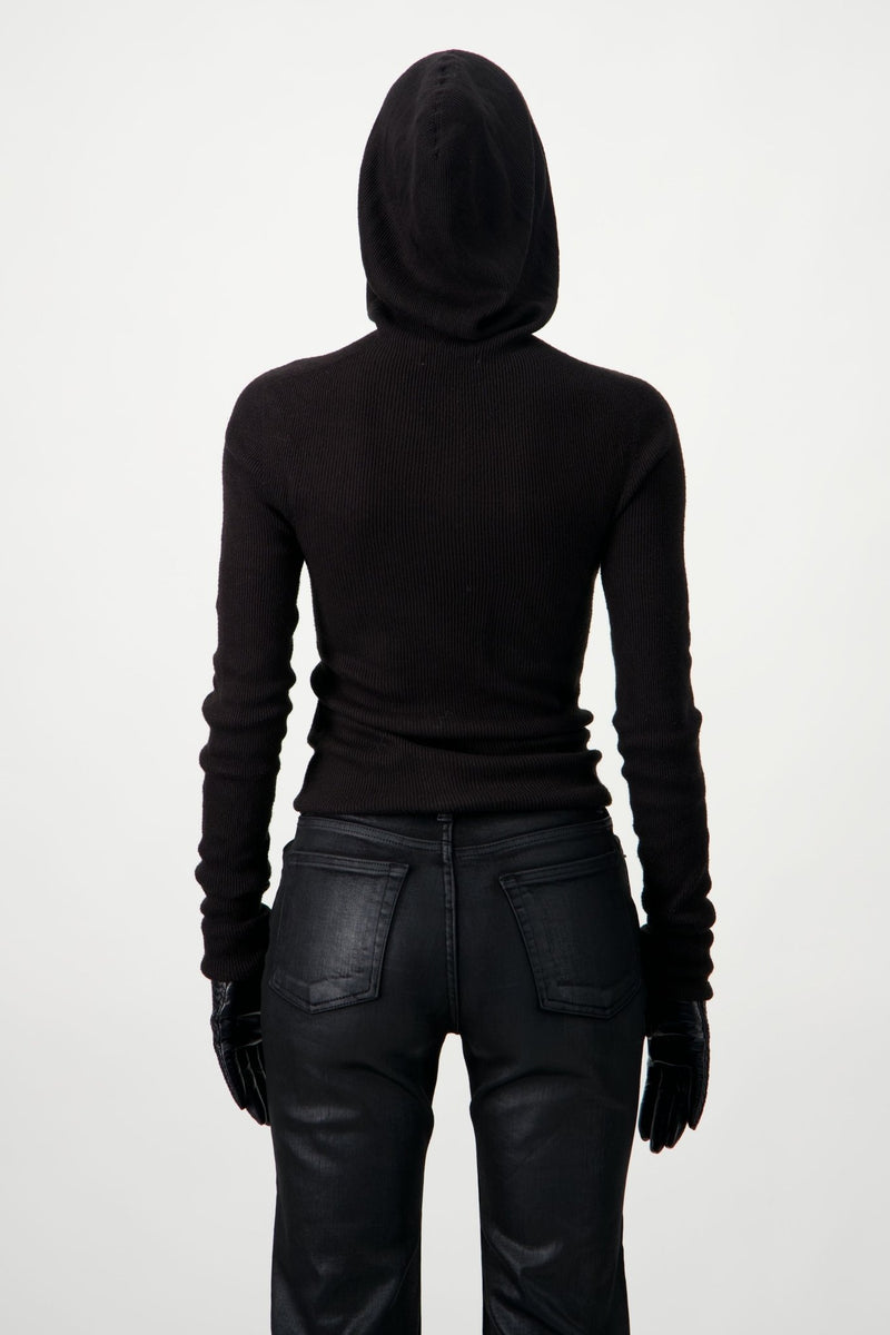 Hooded Ribbed Top - AFTERHOURS