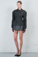 High-Waist Mini Skirt - Gray