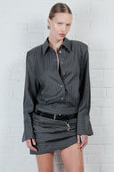 Pinstripe Shirt Dress