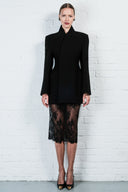 High-Collar Wrap Blazer