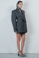 Contour Wool Blazer Dress - Charcoal