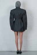 Contour Wool Blazer Dress - Charcoal