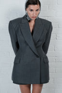 Contour Wool Blazer Dress - Charcoal