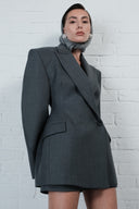 Contour Wool Blazer Dress - Charcoal