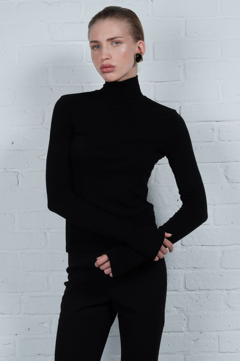 Open-Back Turtleneck Top