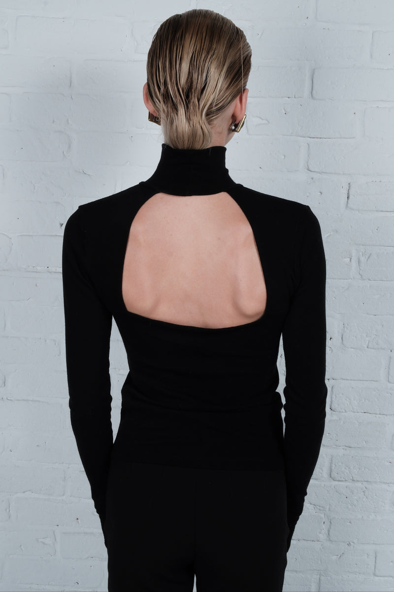 Open-Back Turtleneck Top