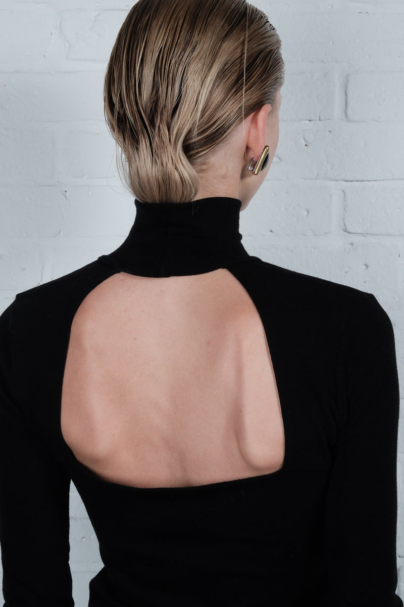Open-Back Turtleneck Top